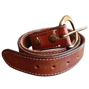 Vintage 1990s CABELA'S 38 Mens Belt RAW LEATHER TRASHED RELIC WORK USA